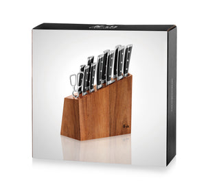 
                  
                    Load image into Gallery viewer, S Series 12-Piece Knife Block Set, Forged German Steel, Acacia Block, 60140
                  
                