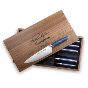 
                  
                    Load image into Gallery viewer, Cangshan TKSC Series 1025378 The French Laundry blue color special edition 6-Piece Knife Set
                  
                