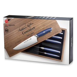 
                  
                    Load image into Gallery viewer, TKSC 6-Piece Knife Set, Forged Swedish Powder Steel, The French Laundry Blue Special Edition Thomas Keller Signature Collection, 1025378
                  
                