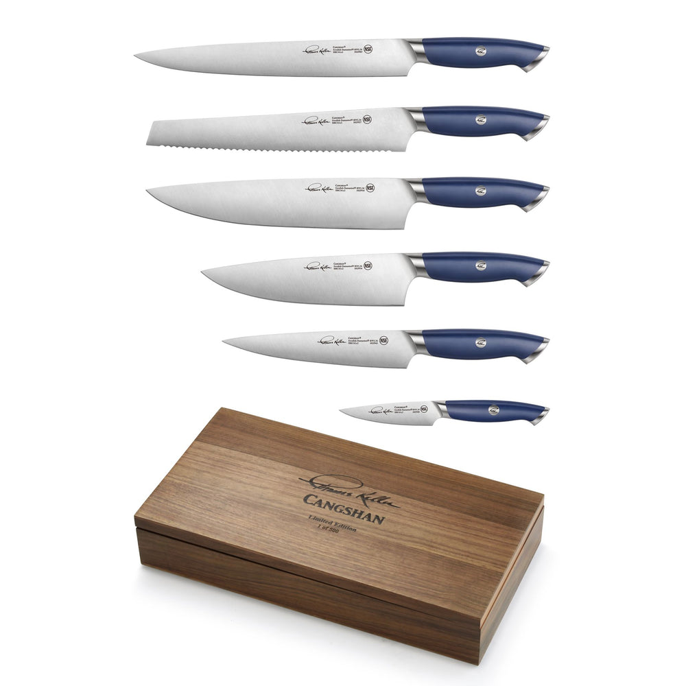 
                  
                    Load image into Gallery viewer, Cangshan TKSC Series 1025378 The French Laundry blue color special edition 6-Piece Knife Set
                  
                