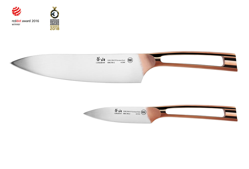 
                  
                    Load image into Gallery viewer, N1 Series 2-Piece Starter Knife Set, Copper Plated Handle, Forged German Steel, 61871
                  
                