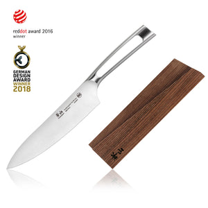 
                  
                    Cargar imagen en el visor de la galería, TN1 Series 8-Inch Chef Knife with Wood Sheath, Forged Swedish 14C28N Steel, 1021653
                  
                